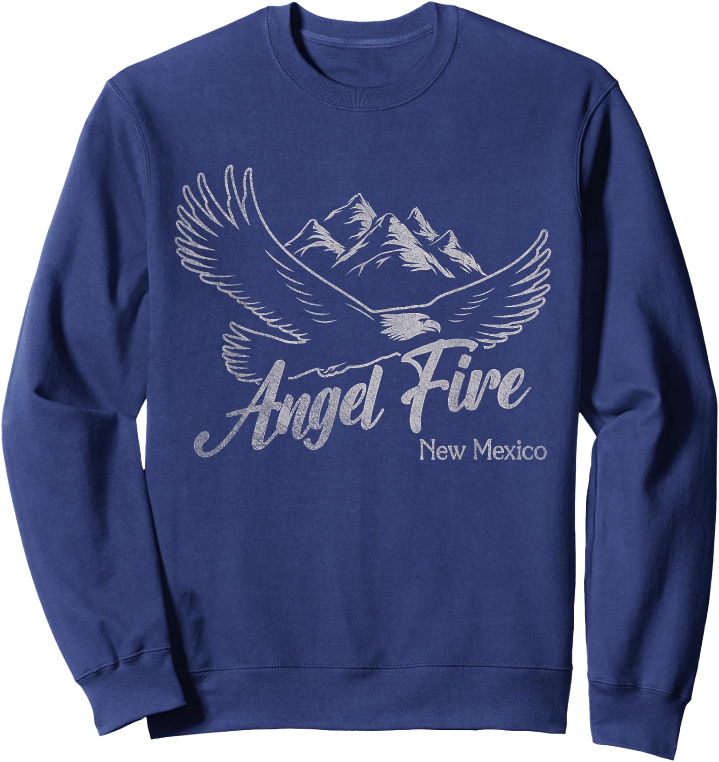 Vintage Angel Fire New Mexico Mountains Eagle Sweatshirt - Sweatshirt | Navy