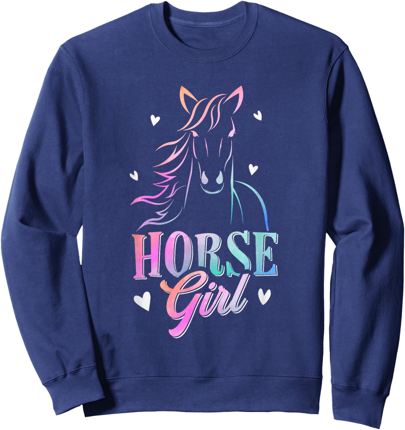 Horse Graphic Women Girls Horseback Riding Horse Lover Sweatshirt - Sweatshirt | Navy