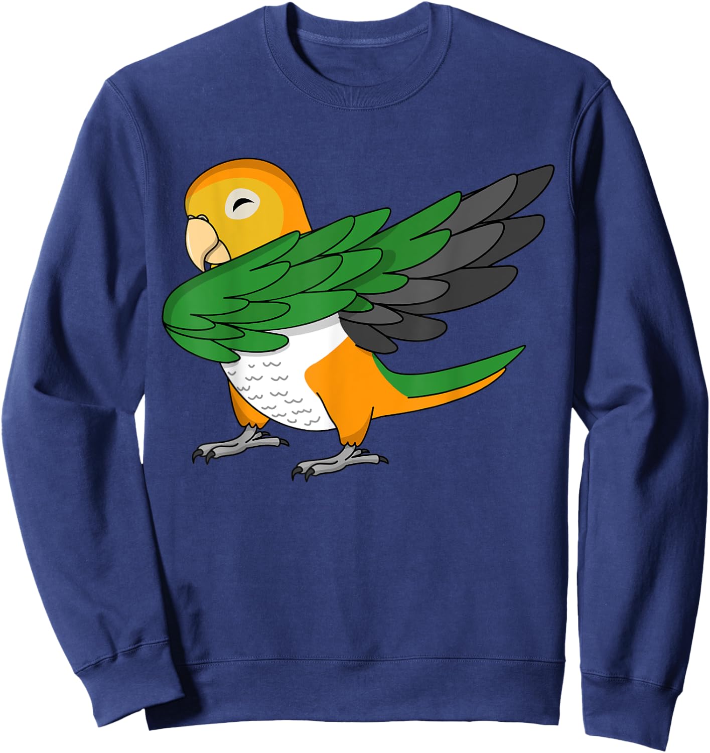 Dabbing Parrot I Funny White-bellied Caique Sweatshirt - Sweatshirt | Navy