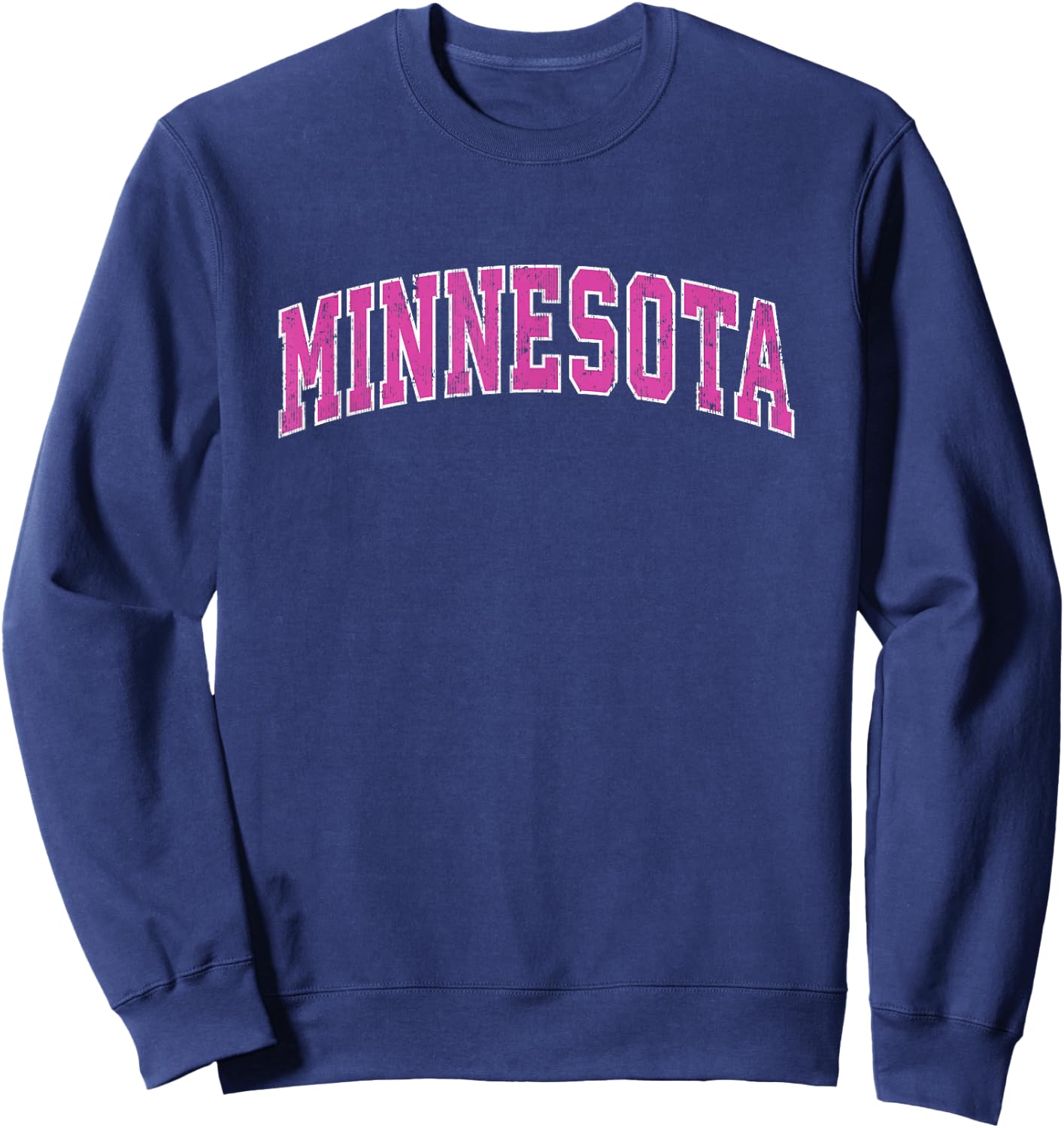 Minnesota MN Vintage Sports Design Pink Design Sweatshirt - Sweatshirt | Navy