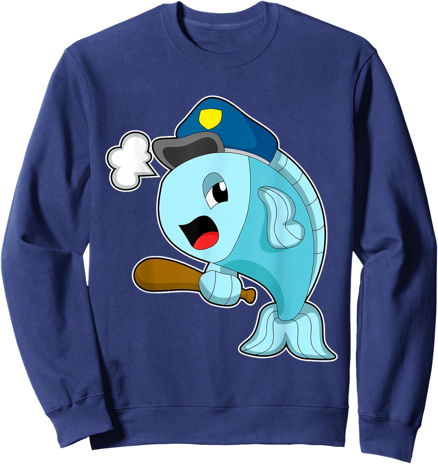 Fish Cop Baton Police Sweatshirt - Sweatshirt | Navy
