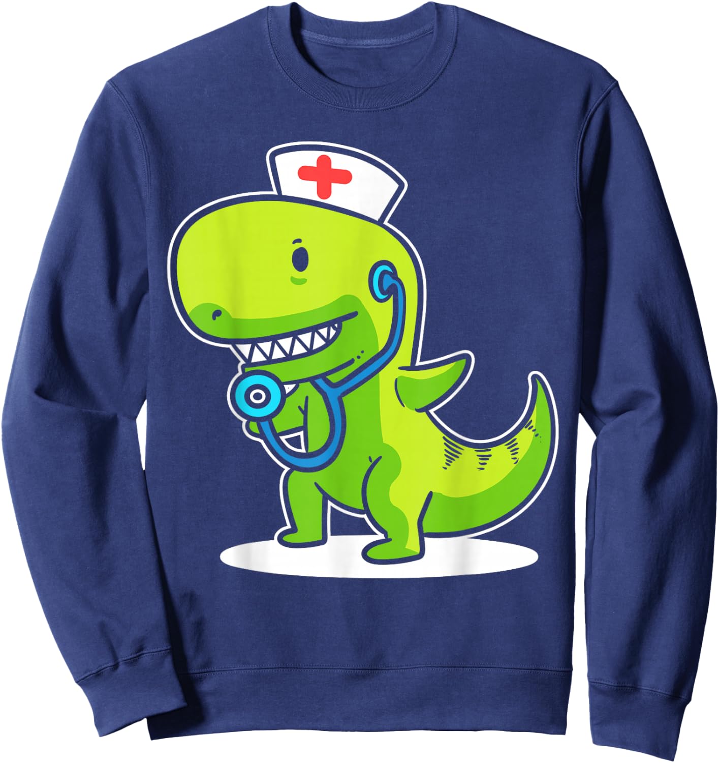 T-rex Nurse Pediatric Nurse Sweatshirt - Sweatshirt | Navy