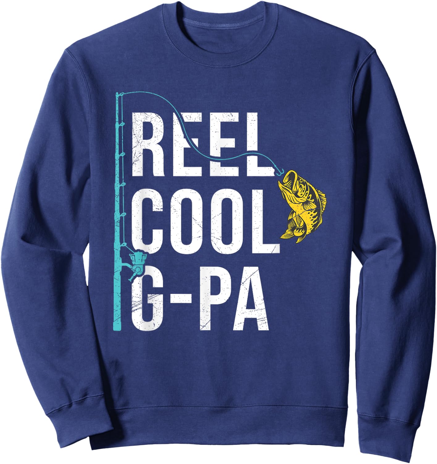 Reel Cool G-Pa Fishing Shirt Funny Grandpa Father's Day Sweatshirt - Sweatshirt | Navy