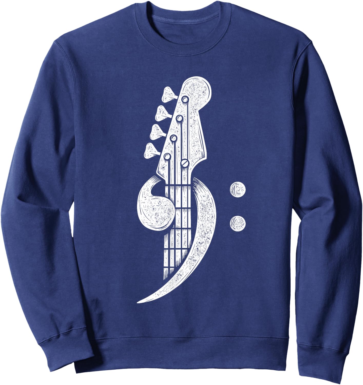 Bass Cleff - Headstock Bassist Bass Guitar Musician Music Sweatshirt - Sweatshirt | Navy