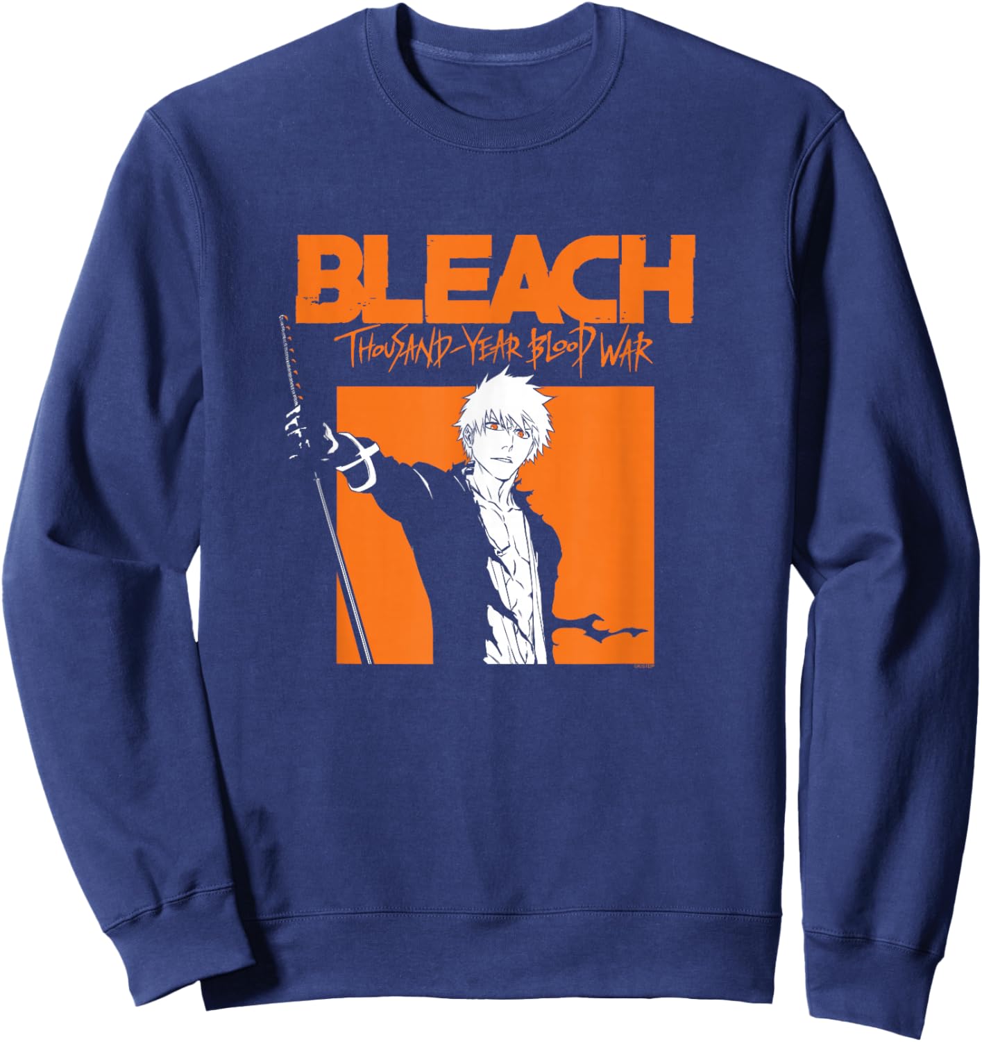 Bleach: Thousand Year Blood War Ichigo with Orange Logo Sweatshirt - Sweatshirt | Navy