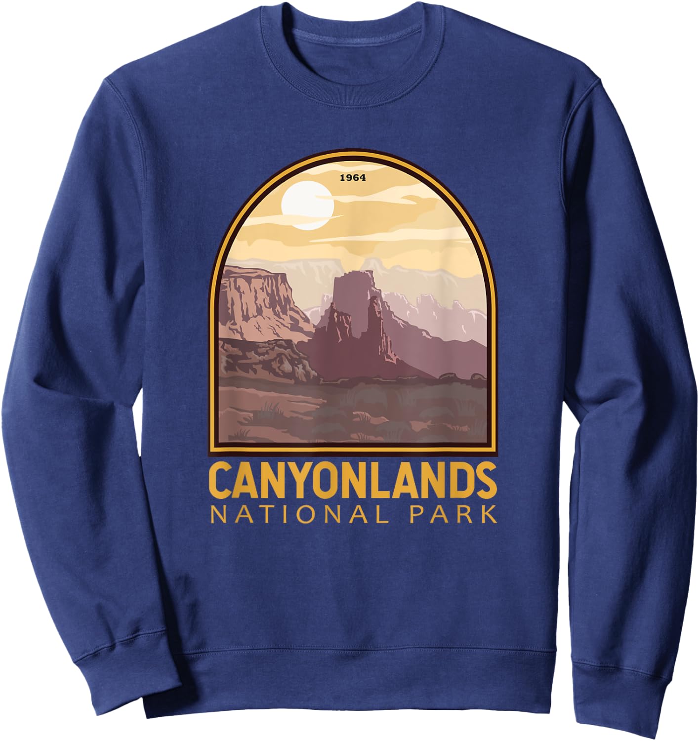 Canyonlands National Park Vintage Emblem Sweatshirt - Sweatshirt | Navy