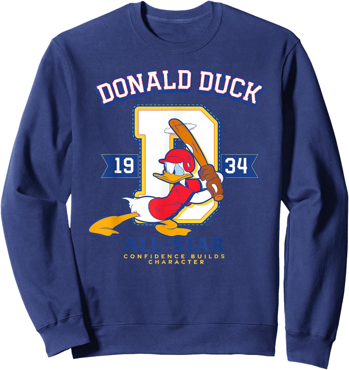 Disney Donald Duck Baseball 1934 All-Star Confidence Sports Sweatshirt - Sweatshirt | Navy