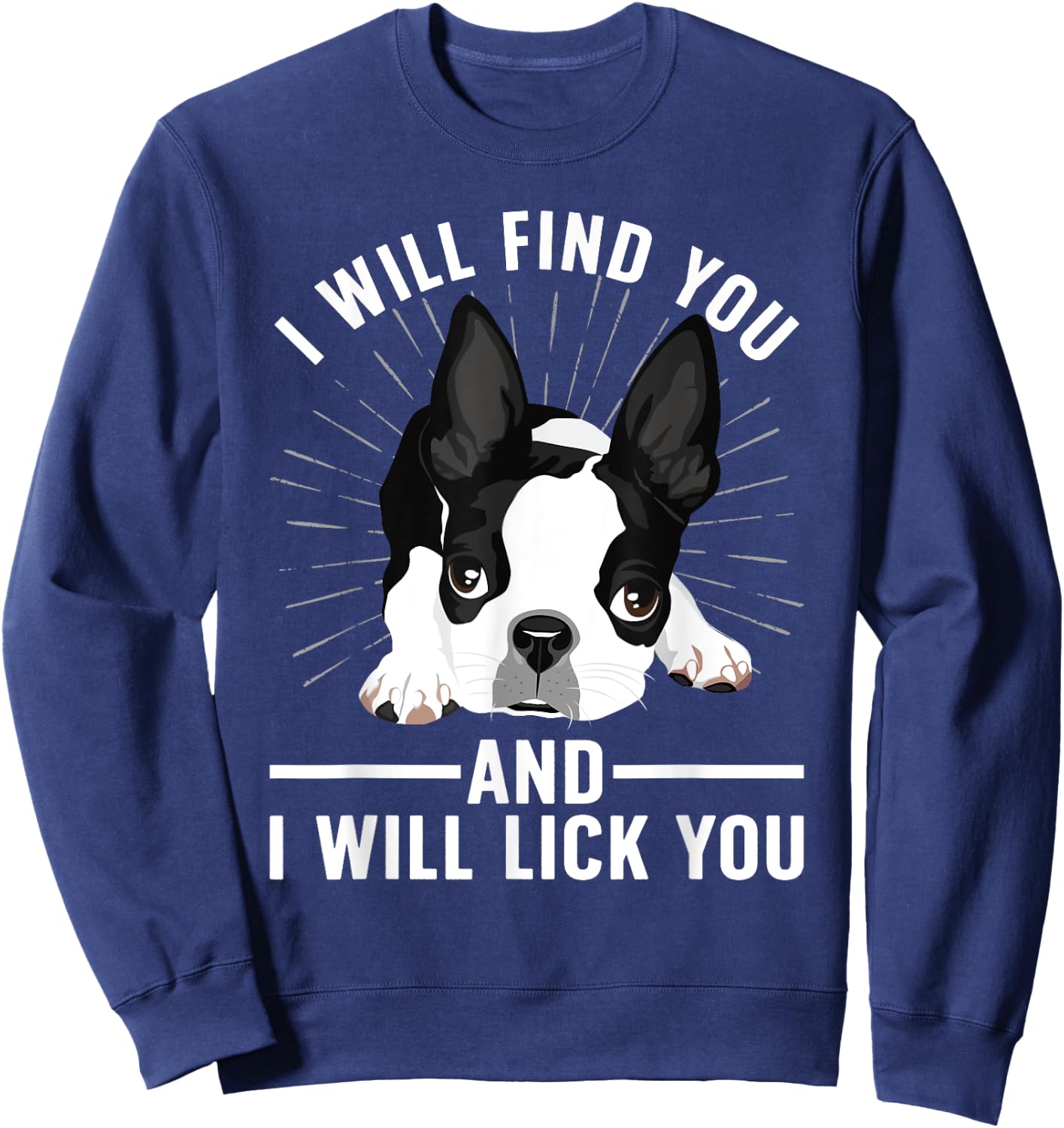 Cute Boston Terrier Art Women Boston Terrier Lover Sweatshirt - Sweatshirt | Navy