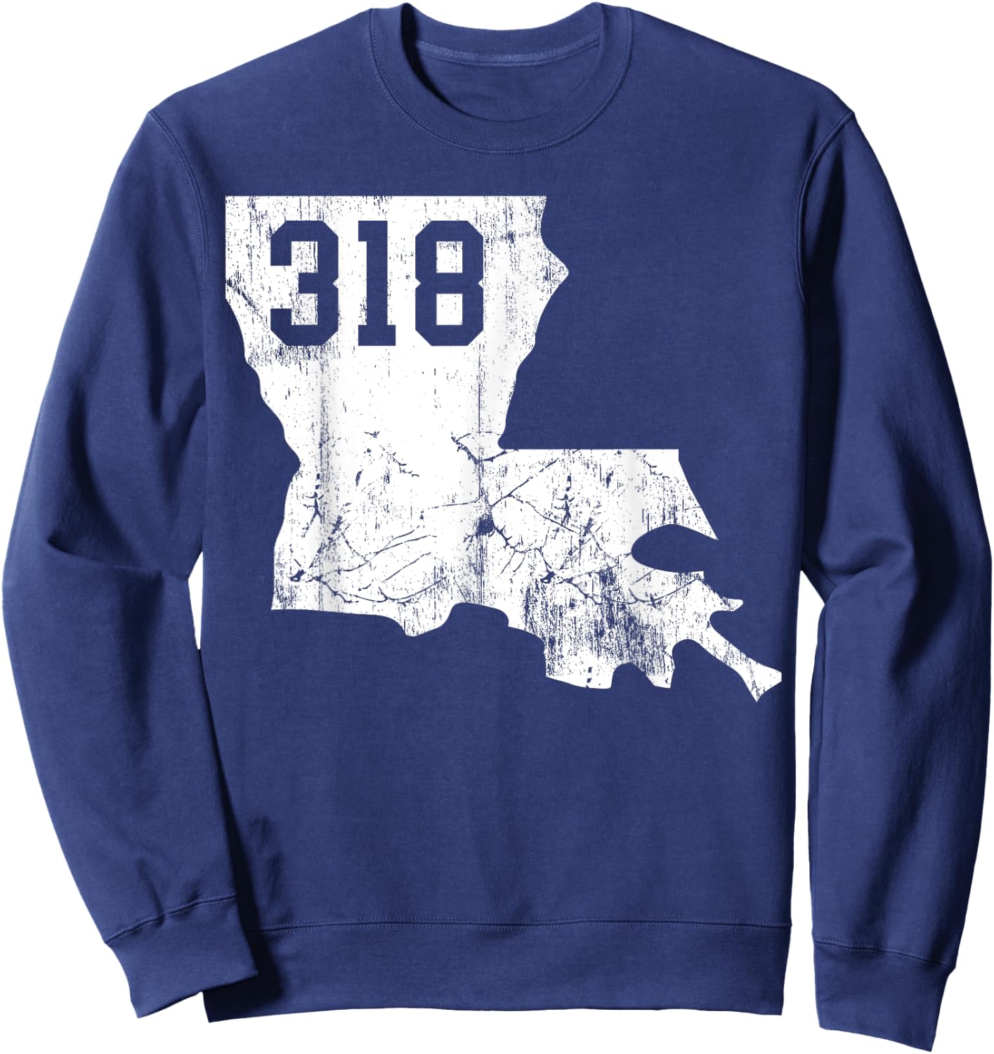 Louisiana State Area Code 318 New Orleans Mardi Gras Sweatshirt - Sweatshirt | Navy