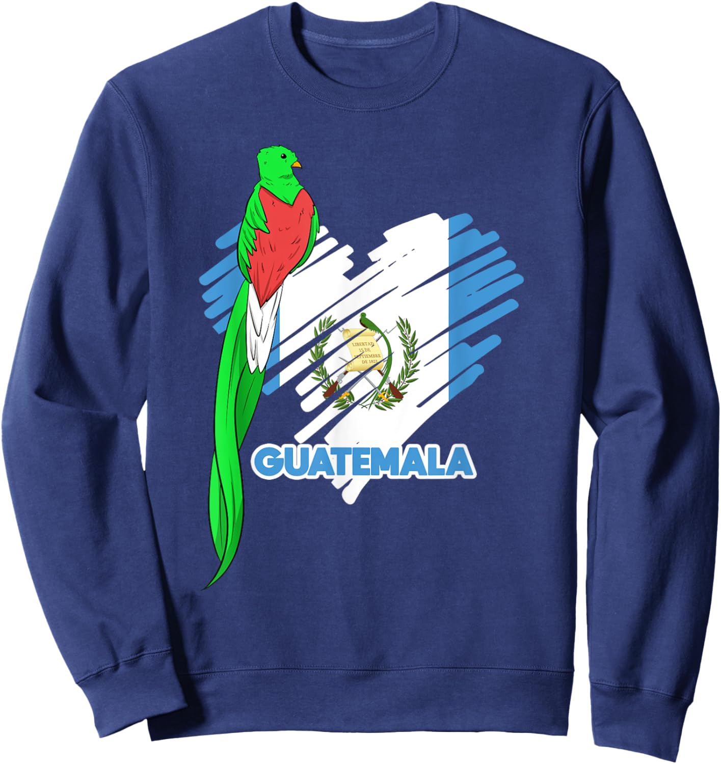 Guatemala Quetzal National Bird Guatemalan Flag Day Sweatshirt - Sweatshirt | Navy