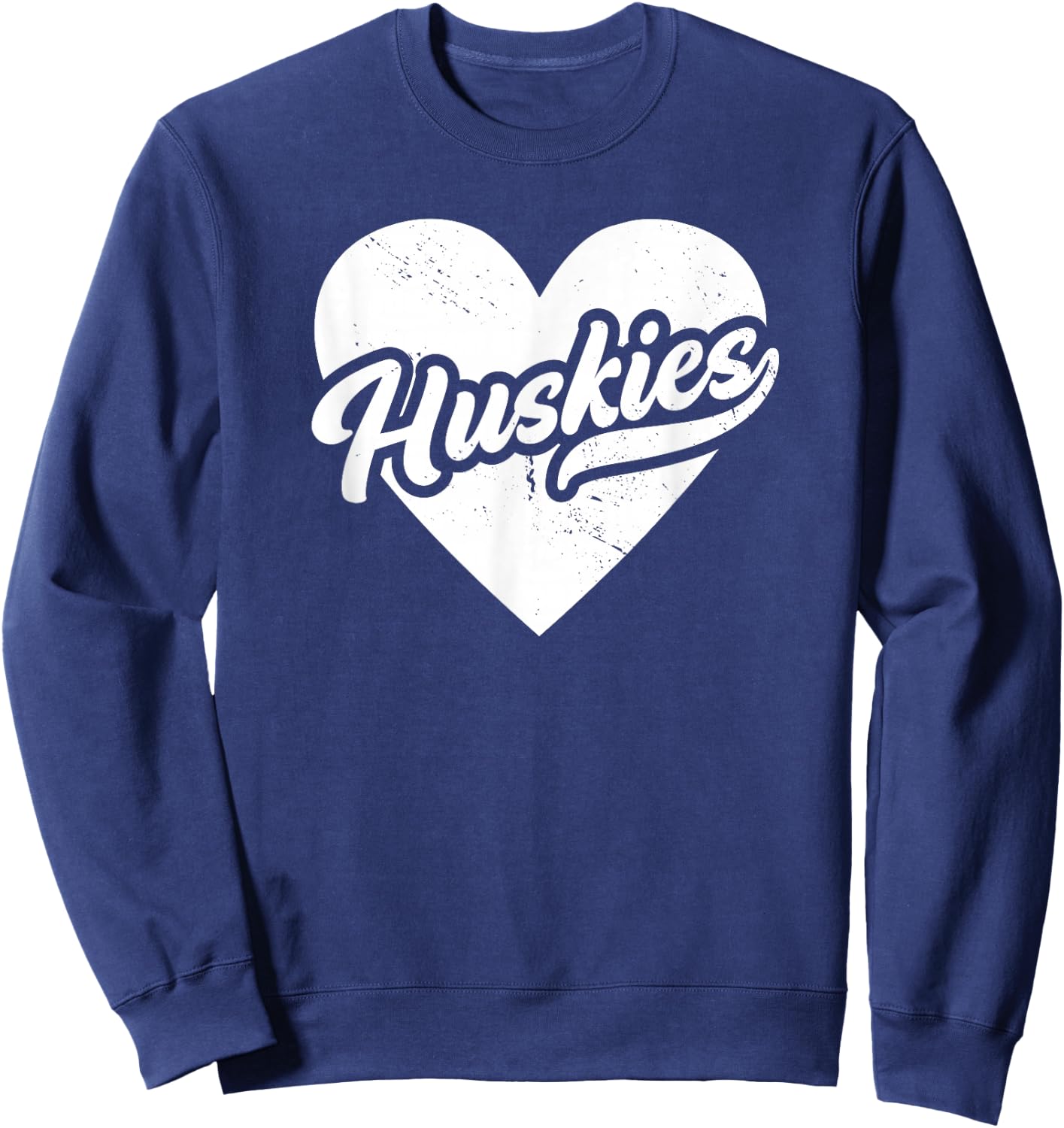Vintage Huskies School Spirit Go Huskies Love Sweatshirt - Sweatshirt | Navy