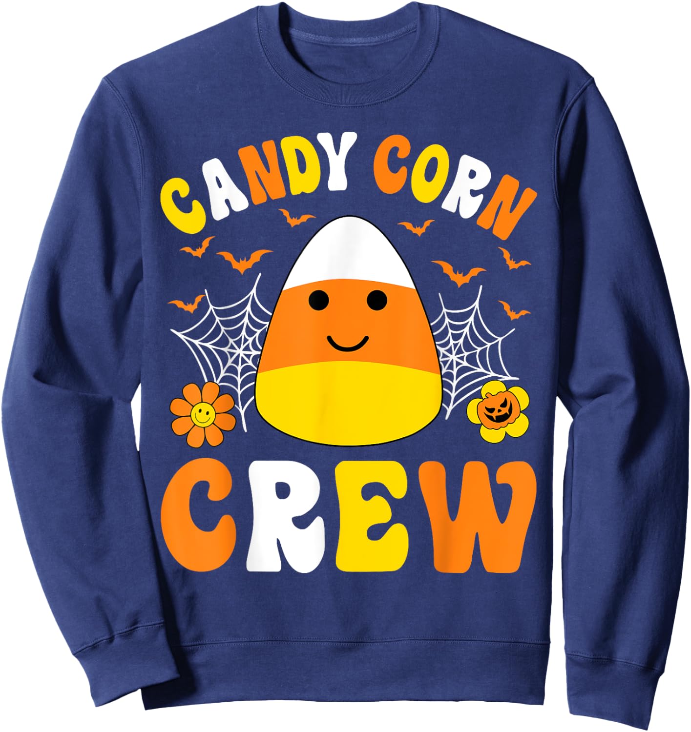Cute Candy Corn Crew Squad Kids Boys Girls Halloween Costume Sweatshirt - Sweatshirt | Navy