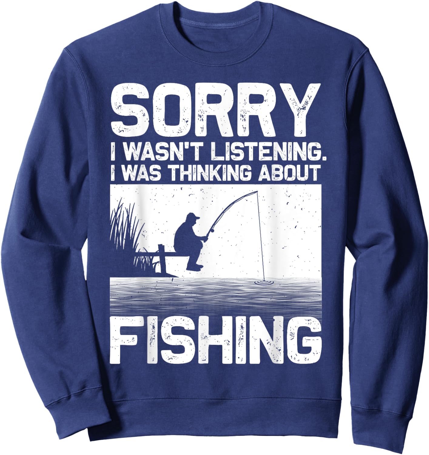 Funny Fishing Art Women Trout Bass Fisherman Fishing Sweatshirt - Sweatshirt | Navy