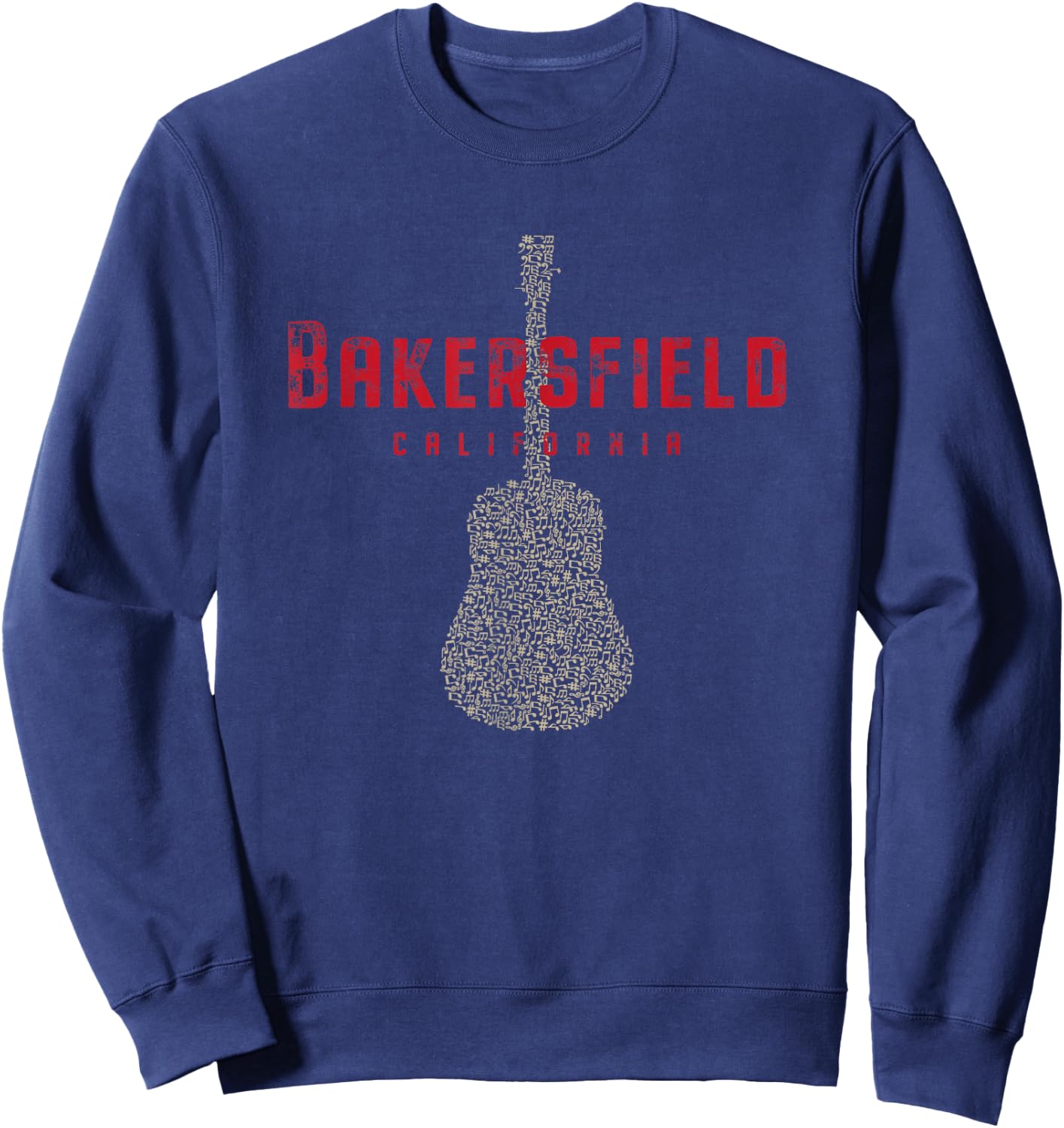 Bakersfield California Guitar Design Sweatshirt - Sweatshirt | Navy