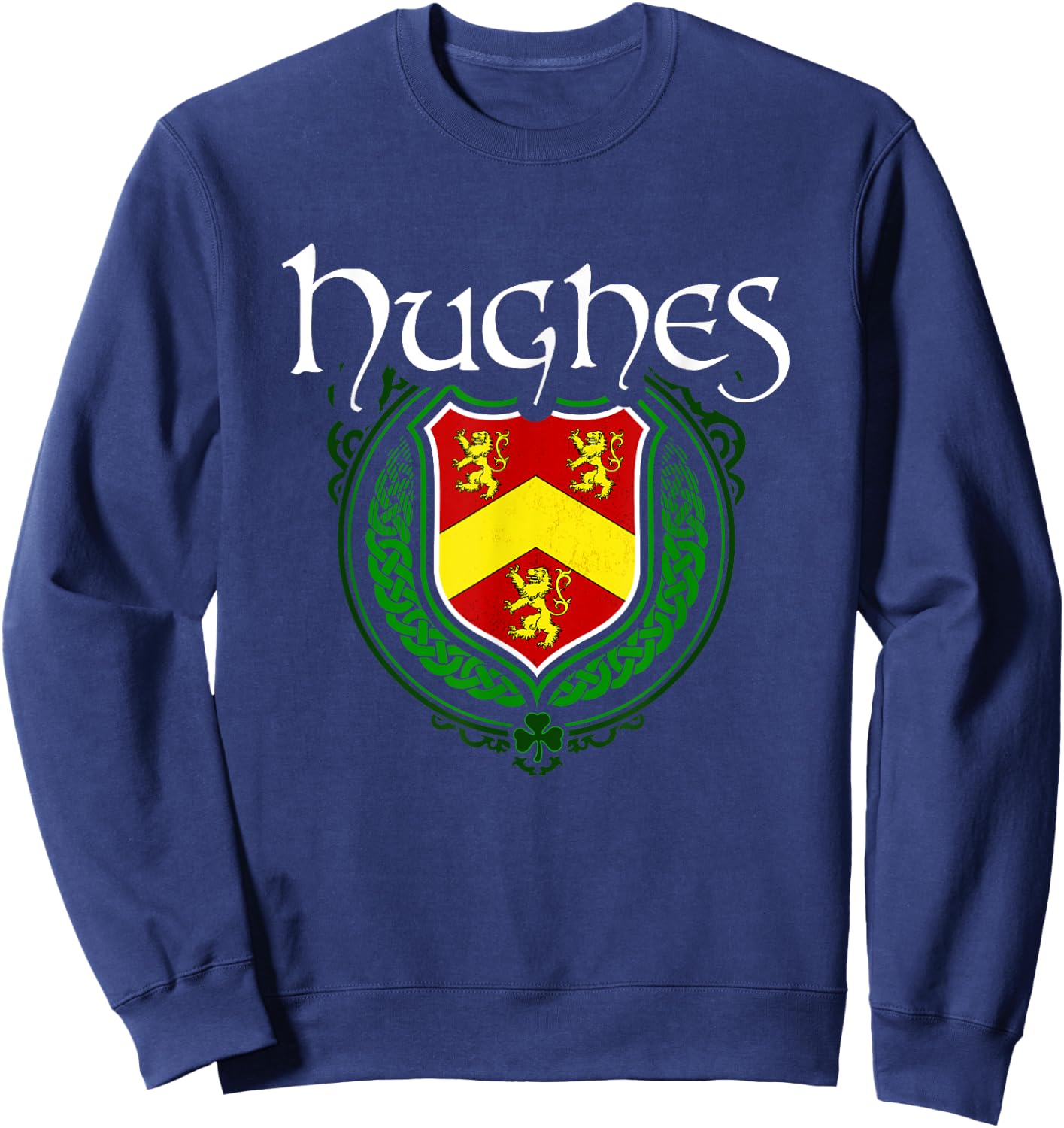Hughes Surname Irish Clan Tartan Badge Ireland Sweatshirt - Sweatshirt | Navy