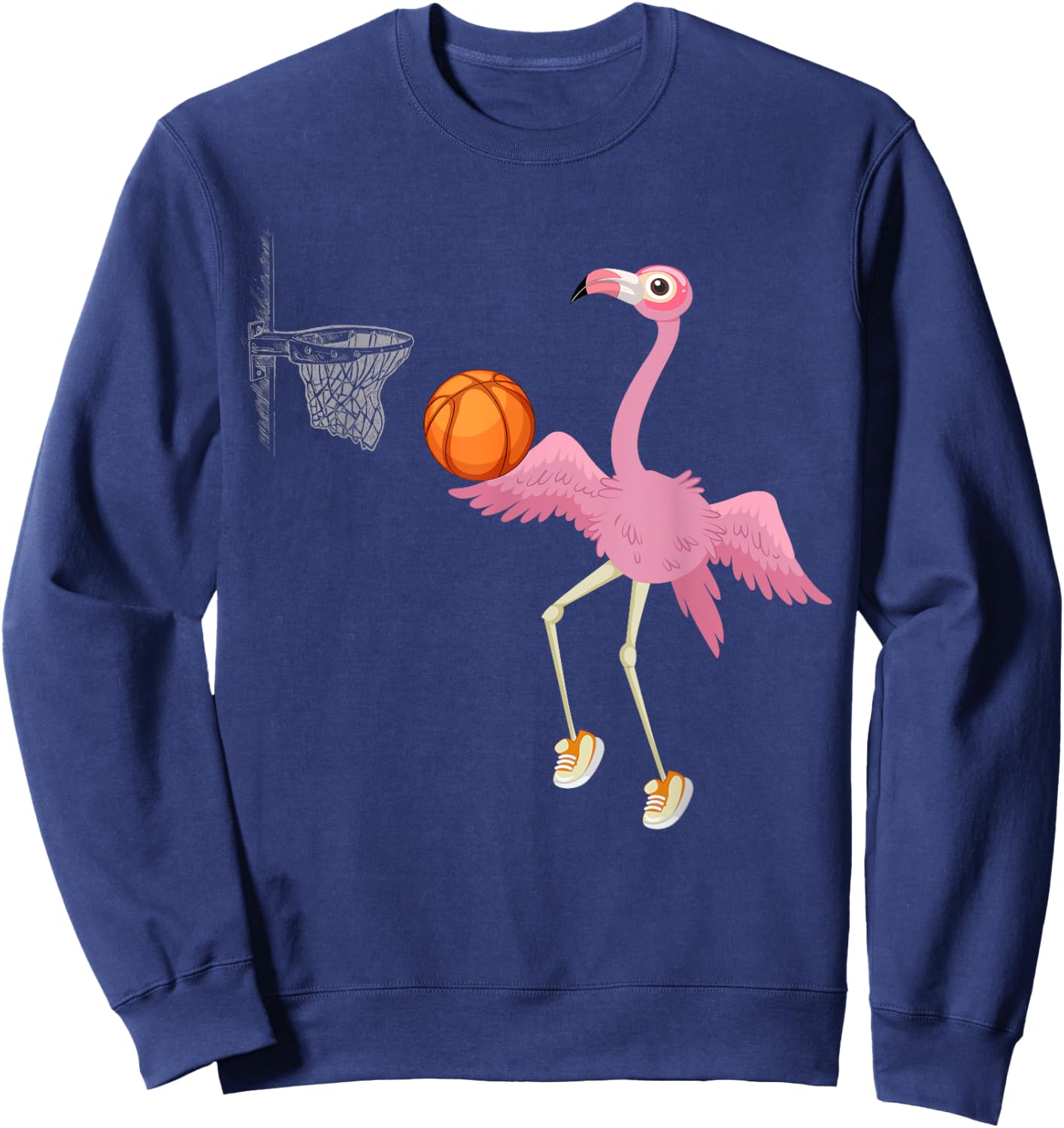 Flamingo Basketball Flamingo Playing Basketball Flamingo Sweatshirt - Sweatshirt | Navy