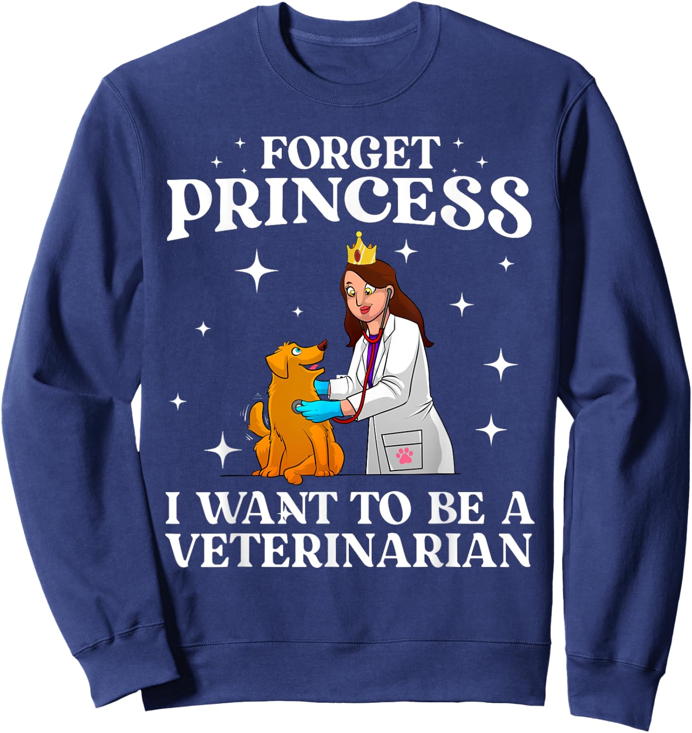 Cool Veterinarian Art Girls Kids Vet Tech Student Sweatshirt - Sweatshirt | Navy