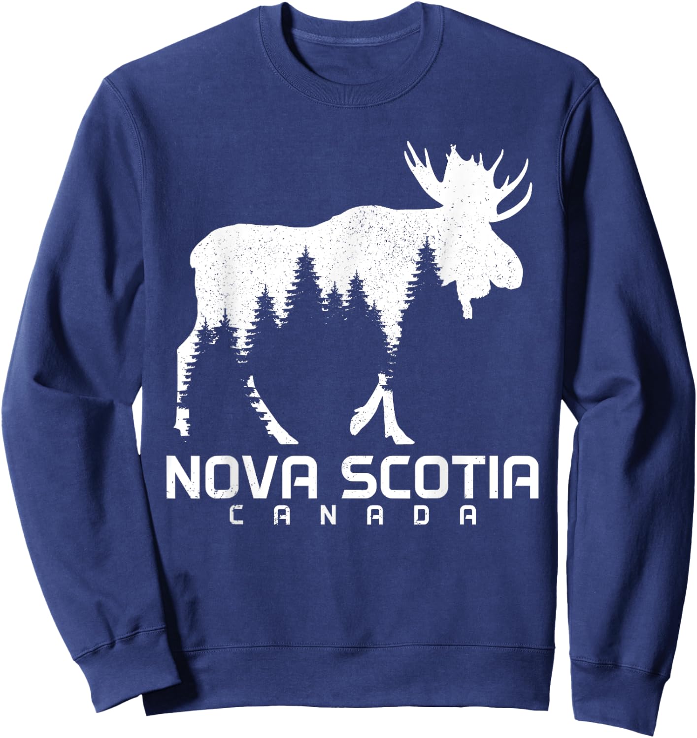 Nova Scotia Canada Vintage Pride Souvenir Moose Nature Sweatshirt - Sweatshirt | Navy