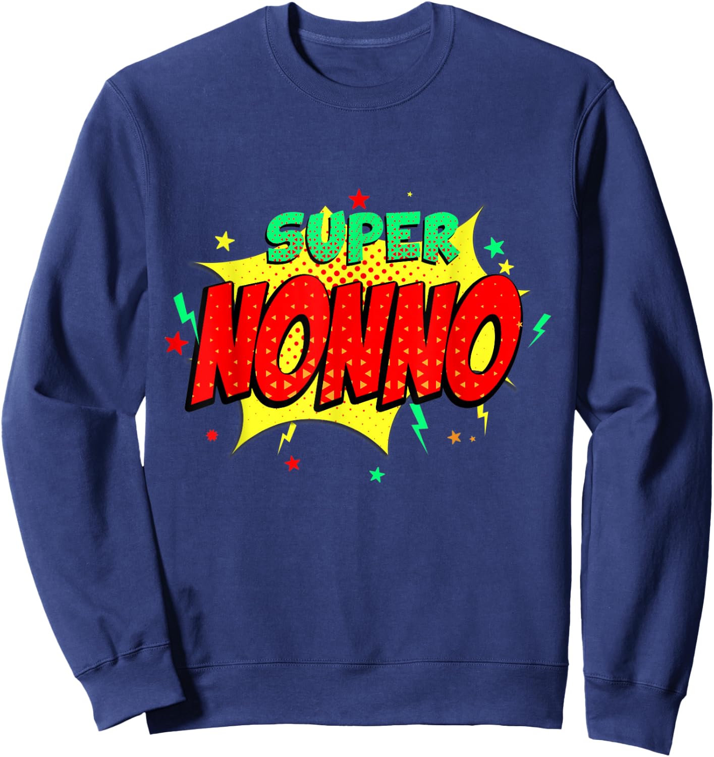 Super Nonno Comic Themed Style Superhero Fathers Day Sweatshirt - Sweatshirt | Navy