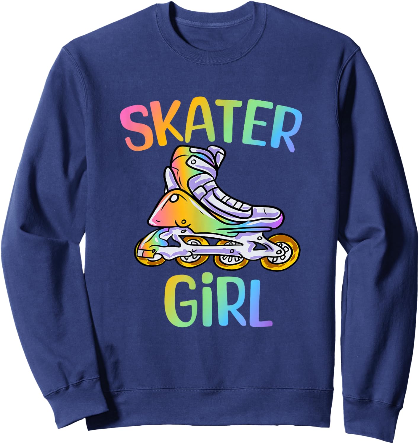 Skater Girl Rollerblading Girl Sweatshirt - Sweatshirt | Navy