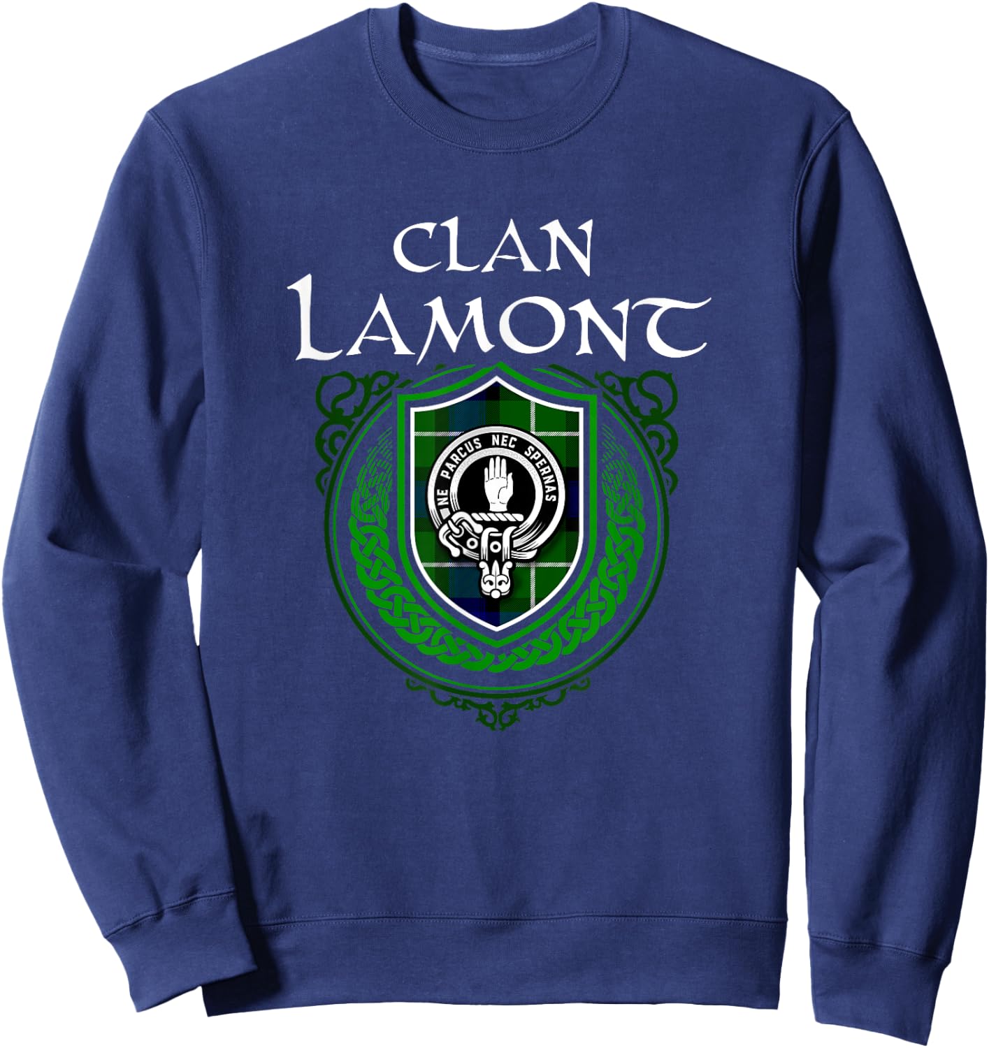 Clan Lamont Surname Scottish Clan Crest Tartan Badge Sweatshirt - Sweatshirt | Navy