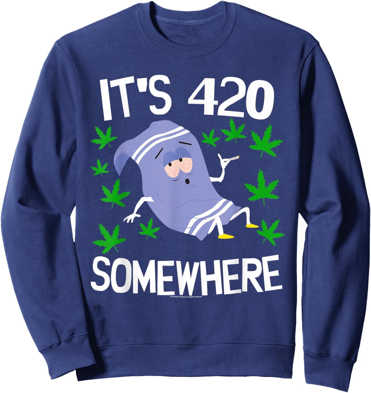 South Park South Park Towlie Its 420 Somewhere Sweatshirt - Sweatshirt | Navy