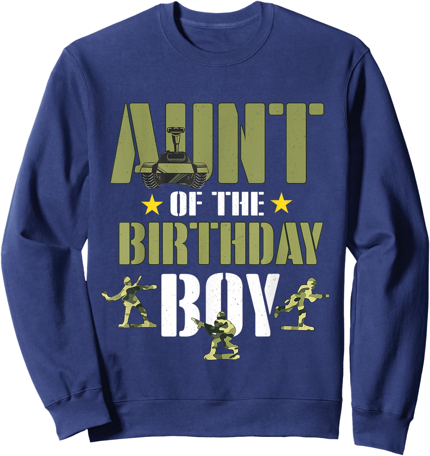 Aunt of The Birthday Boy Shirt Army Camouflage Aunt 1st Sweatshirt - Sweatshirt | Navy