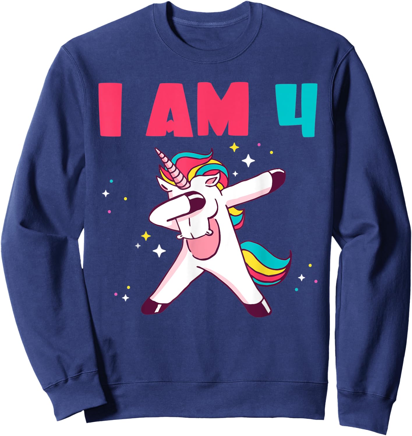 I am 4 Years Magical Unicorn Sweatshirt - Sweatshirt | Navy
