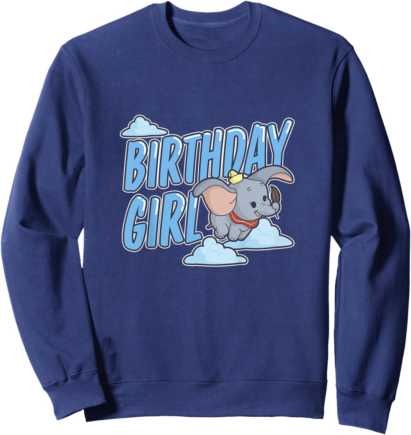 Kids Disney Dumbo Birthday Girl Cute Flying Sky Portrait Youth Sweatshirt - Sweatshirt | Navy