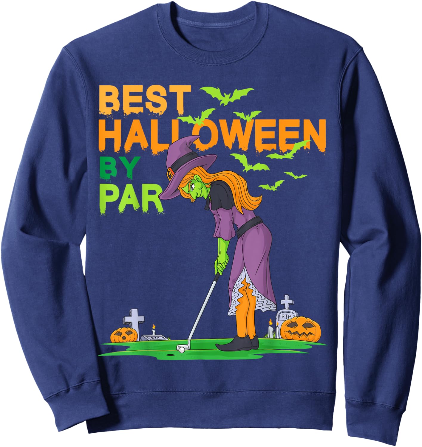 Best Halloween by Par Witch Golf Sweatshirt - Sweatshirt | Navy