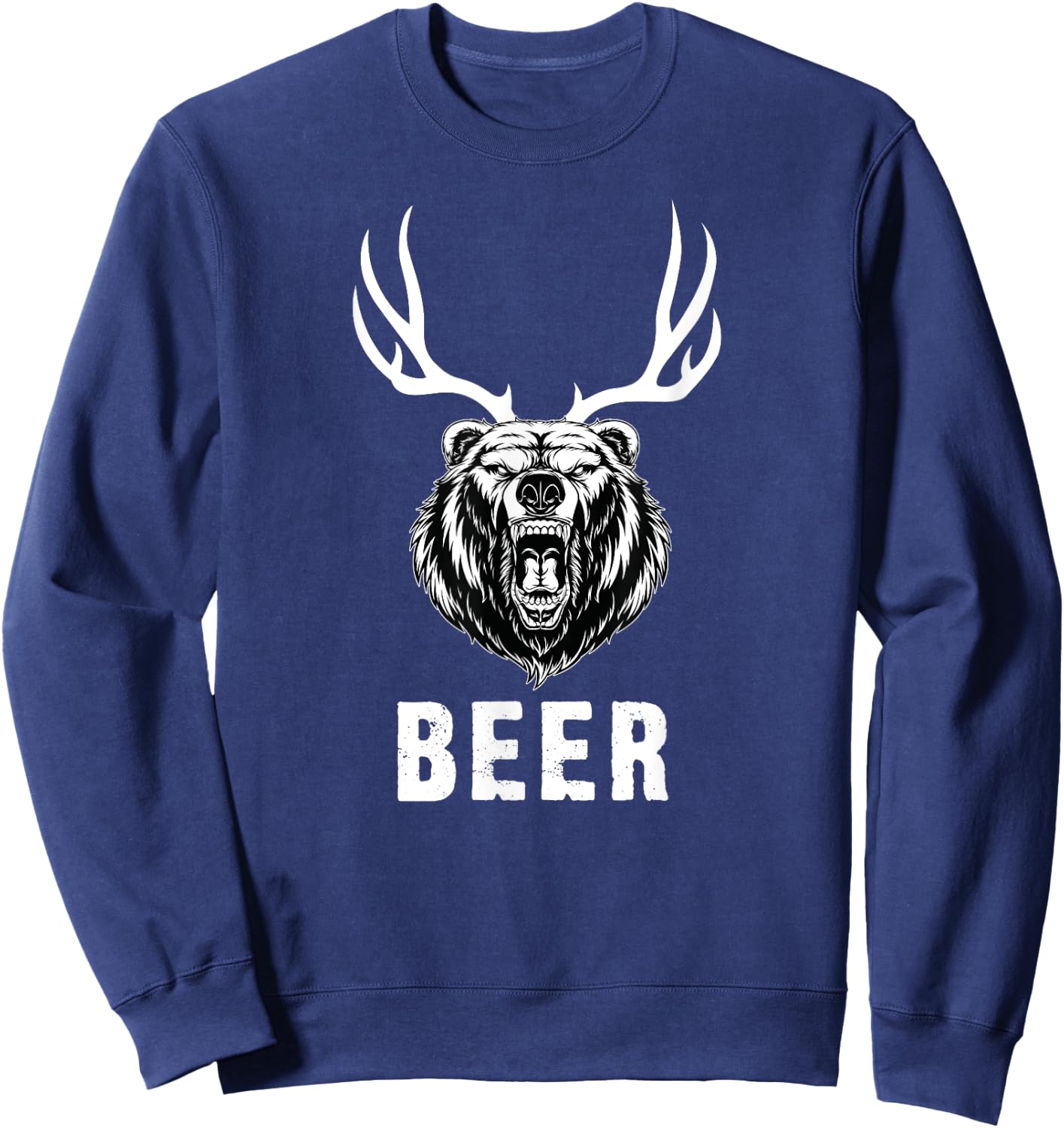 Bear Deer Funny Beer Sweatshirt - Sweatshirt | Navy