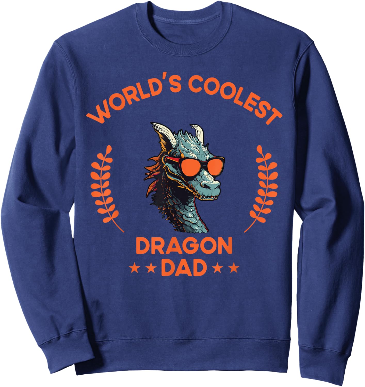 World's Coolest Dad Papa - Men Father Funny Dragon Sweatshirt - Sweatshirt | Navy