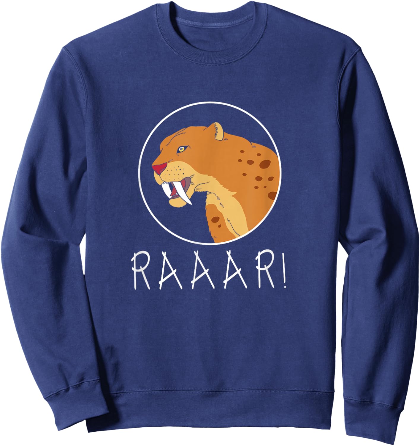 Cute Baby Tiger Smilodon Sabertooth Tiger Sweatshirt - Sweatshirt | Navy