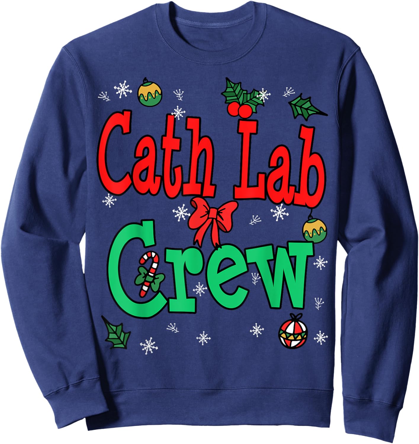 Cath Lab Tech Christmas Crew Laboratory Technician Sweatshirt - Sweatshirt | Navy
