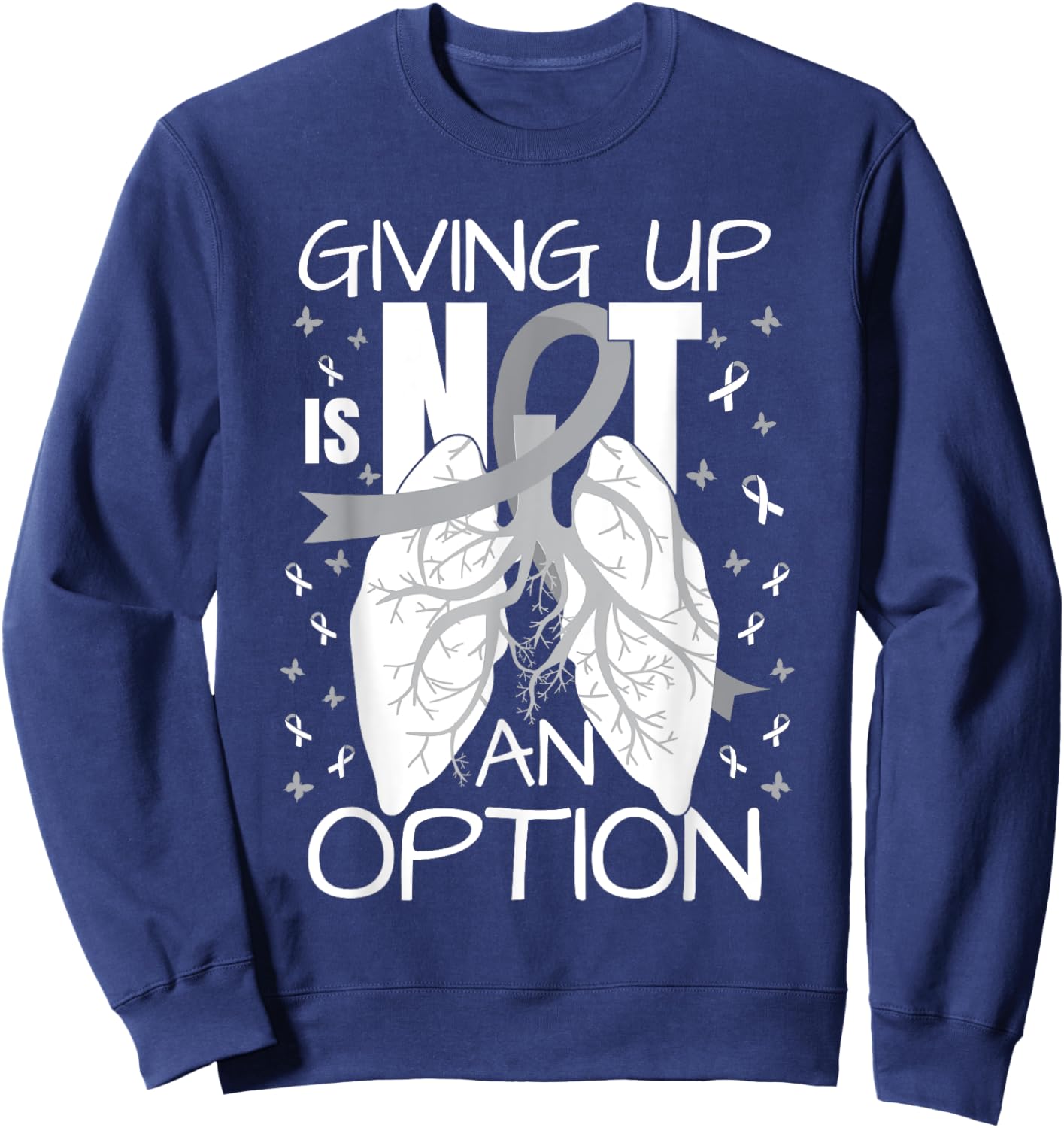 Lung Cancer Warrior Sweatshirt - Sweatshirt | Navy