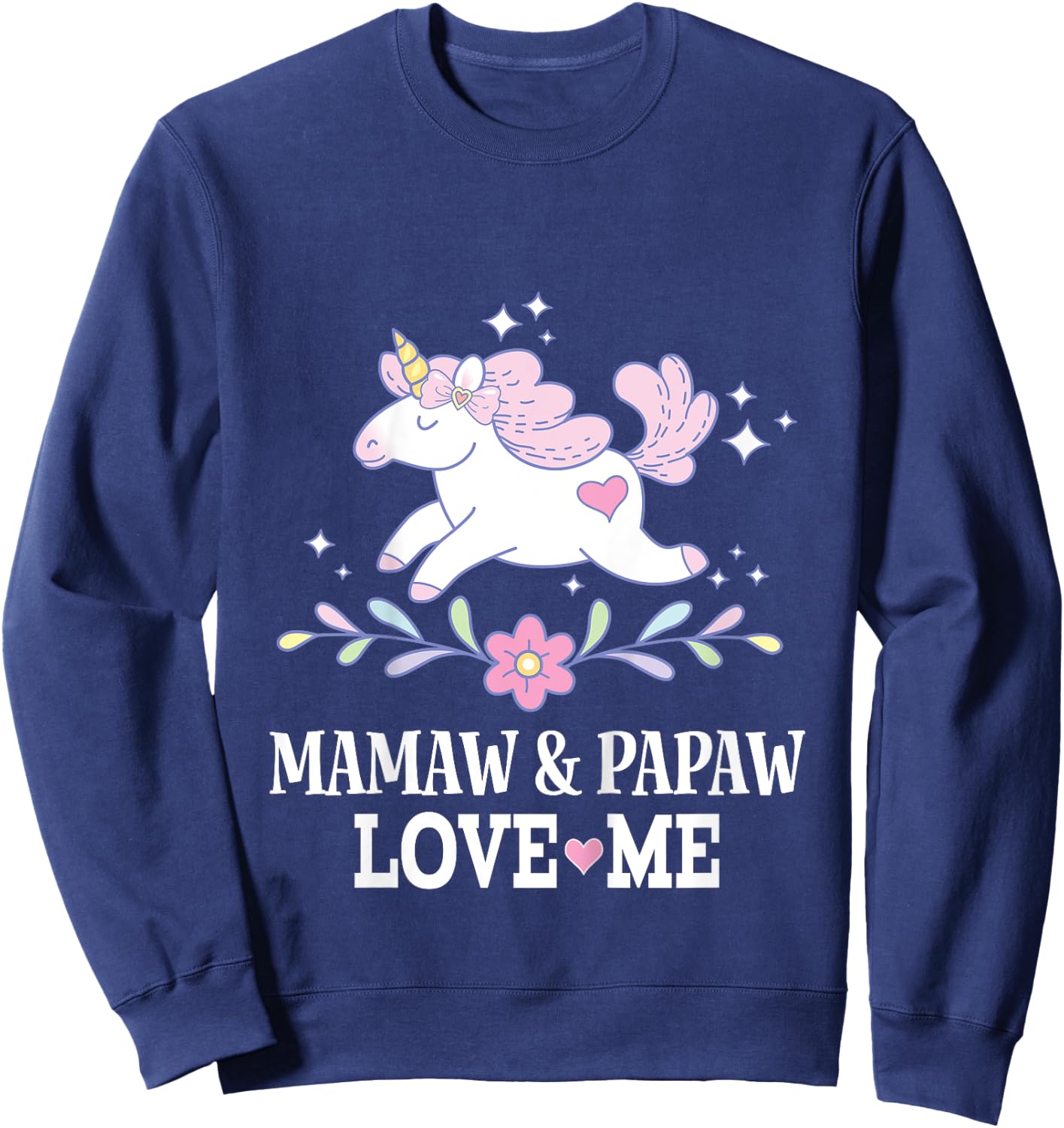 Mamaw and Papaw Love Me Granddaughter Unicorn Sweatshirt - Sweatshirt | Navy