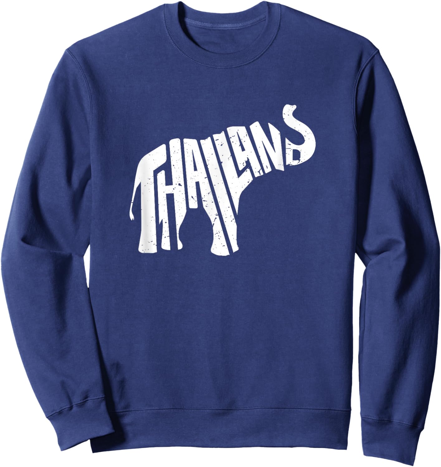 Thailand Asian Elephant Word Art - Funny Animal Sweatshirt - Sweatshirt | Navy