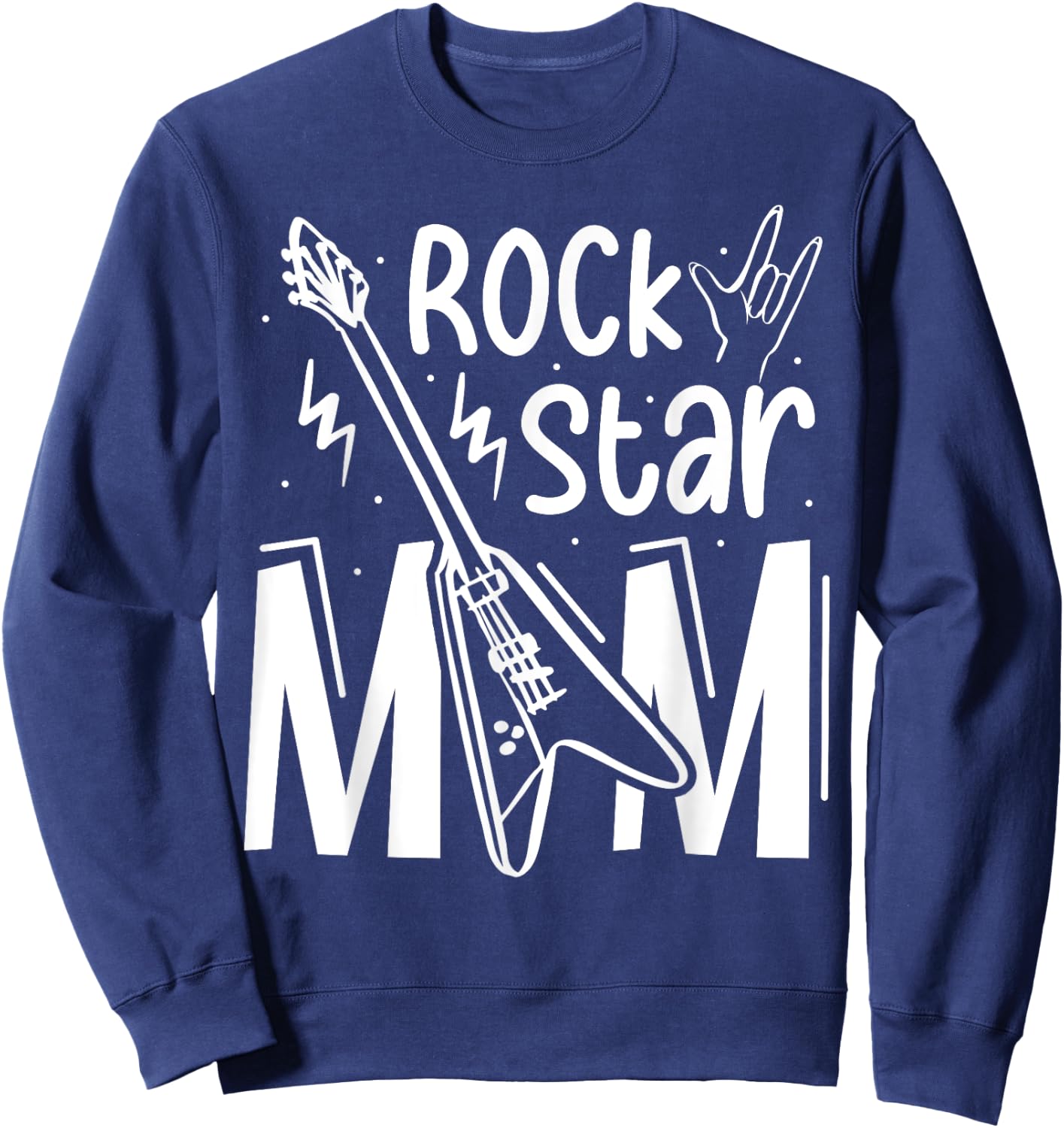 Rockstar Birthday Girl Rock Star Mom Party Music Sweatshirt - Sweatshirt | Navy