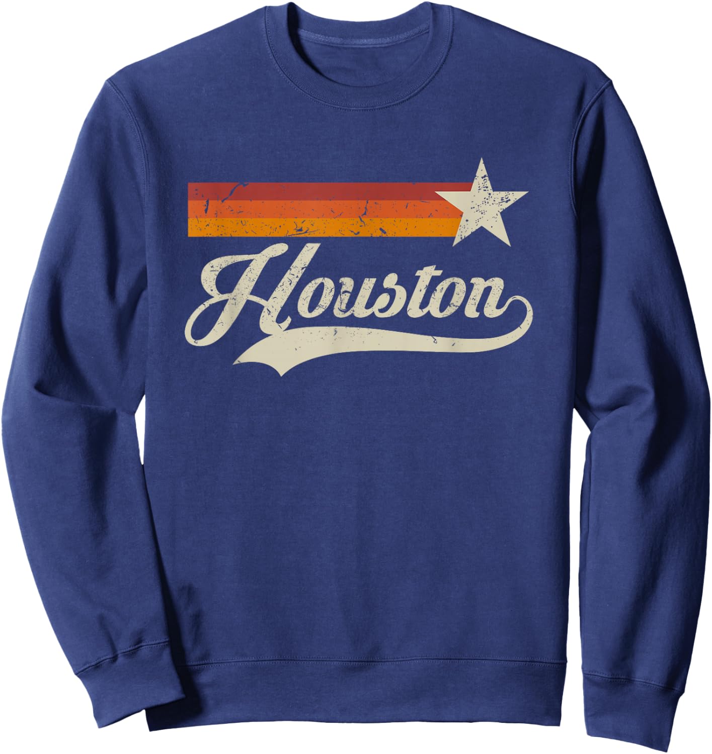 Vintage Houston Texas Houston Baseball Proud Sweatshirt - Sweatshirt | Navy