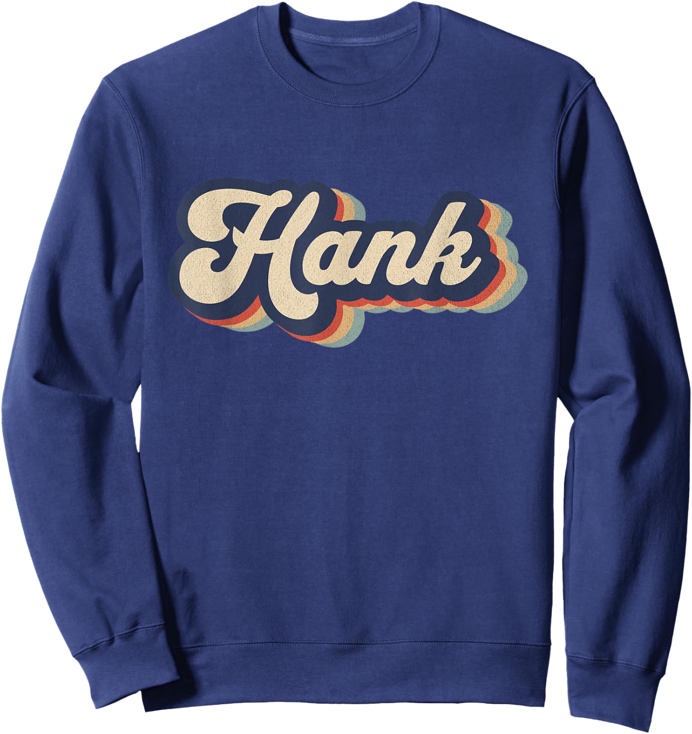 Retro Vintage Hank Name Personalized Sweatshirt - Sweatshirt | Navy