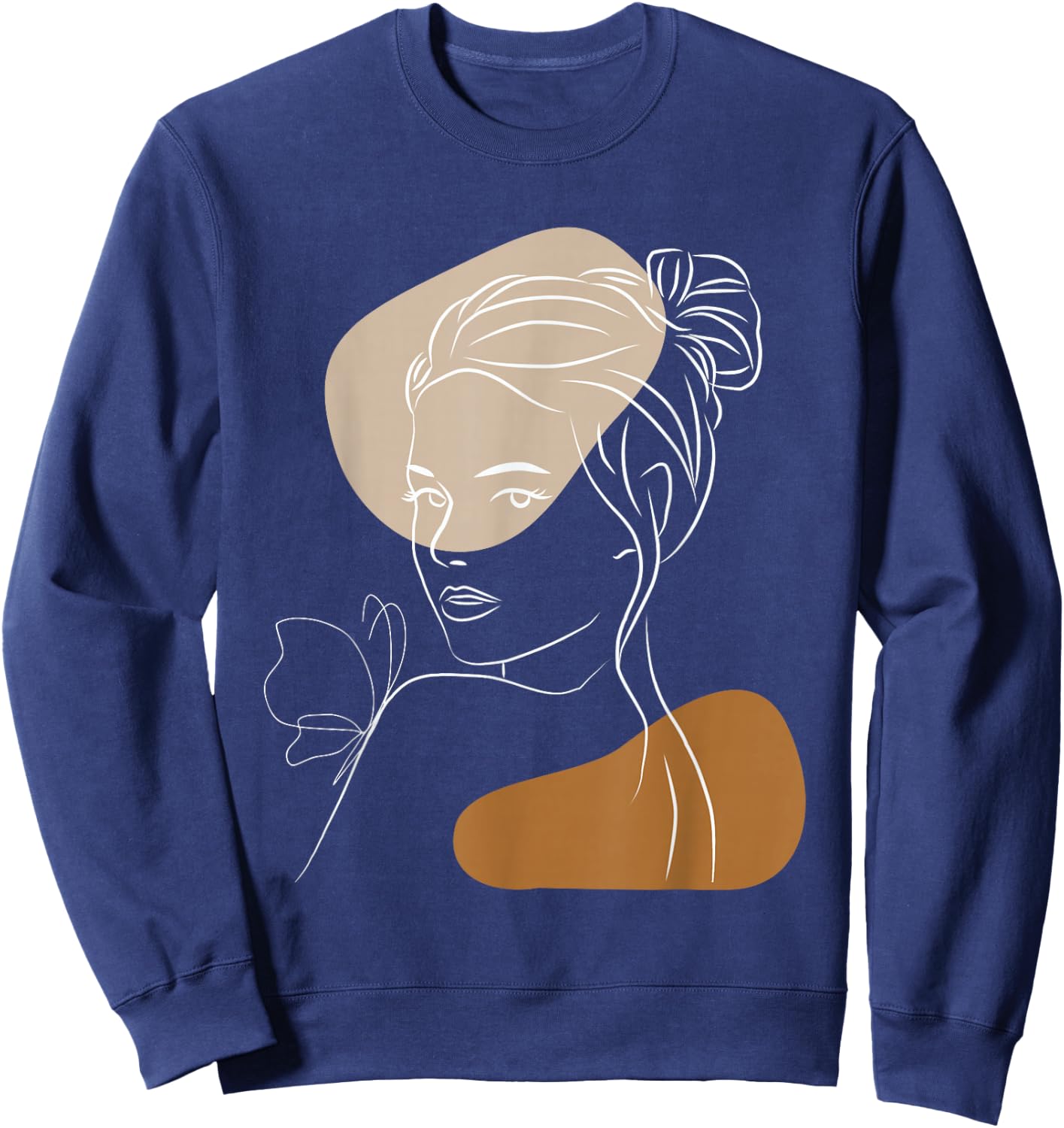 Line Art Abstract Minimalist Women Silhouette Sweatshirt - Sweatshirt | Navy