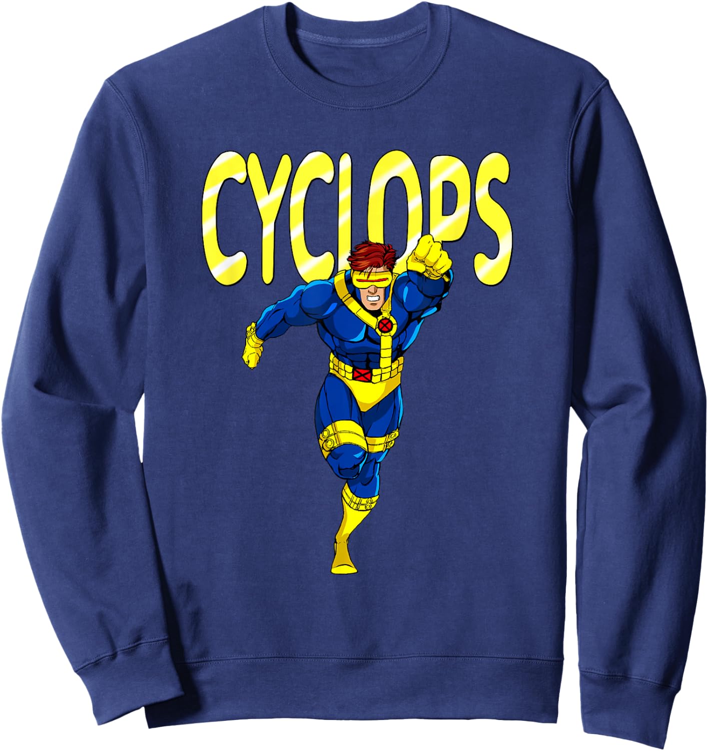 Marvel X-Men Cyclops 90's TV Show Portrait Sweatshirt - Sweatshirt | Navy