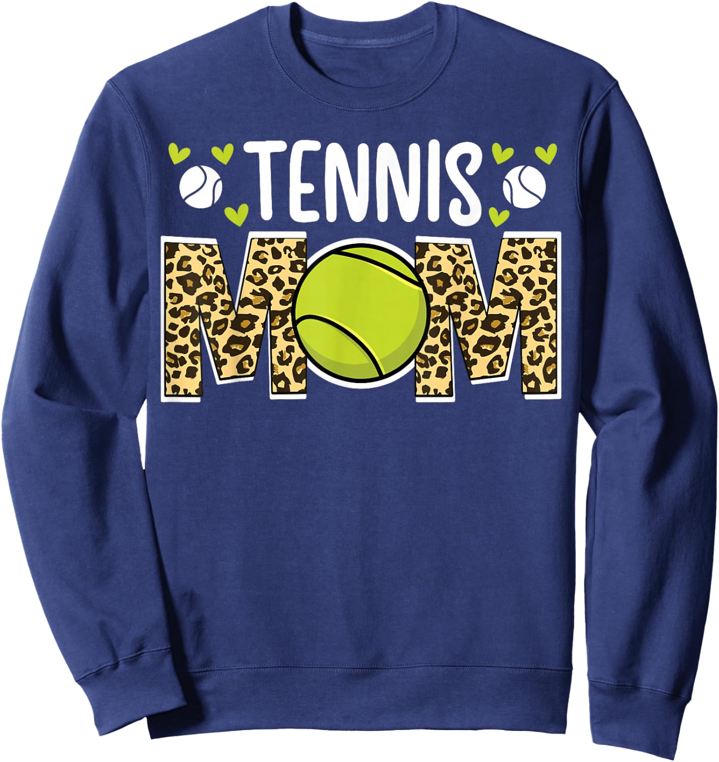 Tennis Mom Of A Tennis Player Mama Leopard Tennis Mother Sweatshirt - Sweatshirt | Navy