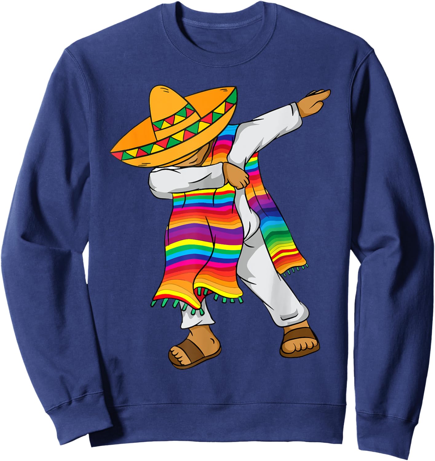 Cinco De Mayo Dabbing Mexican Poncho Kids Toddler Boy Men Sweatshirt - Sweatshirt | Navy