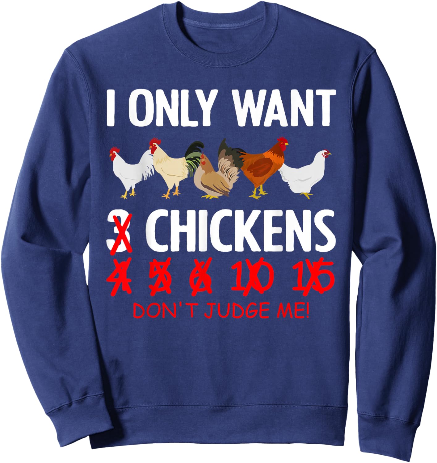 Funny Chicken Design Women Poultry Chicken Lovers Sweatshirt - Sweatshirt | Navy