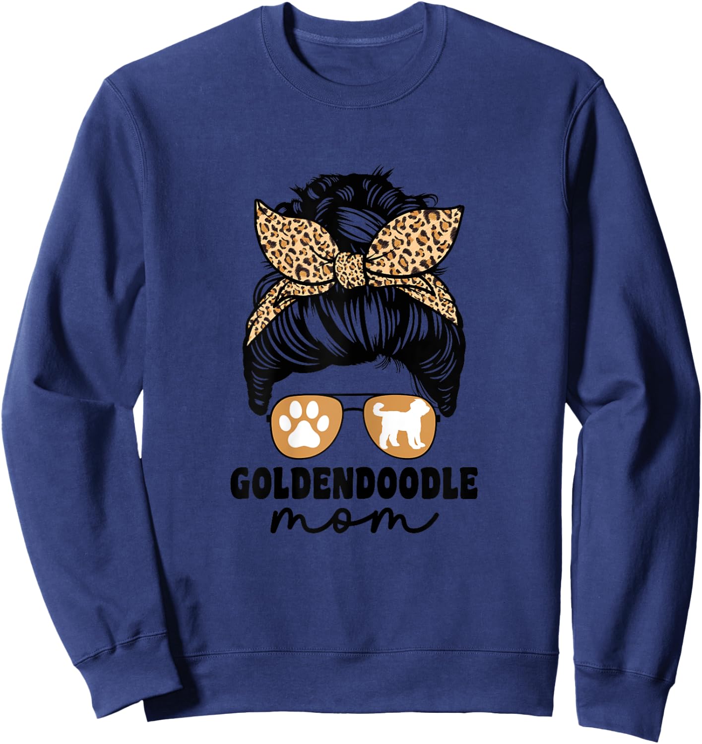 Cute Goldendoodle Mom Ladies Doodle Dog Mom Funny Sweatshirt - Sweatshirt | Navy