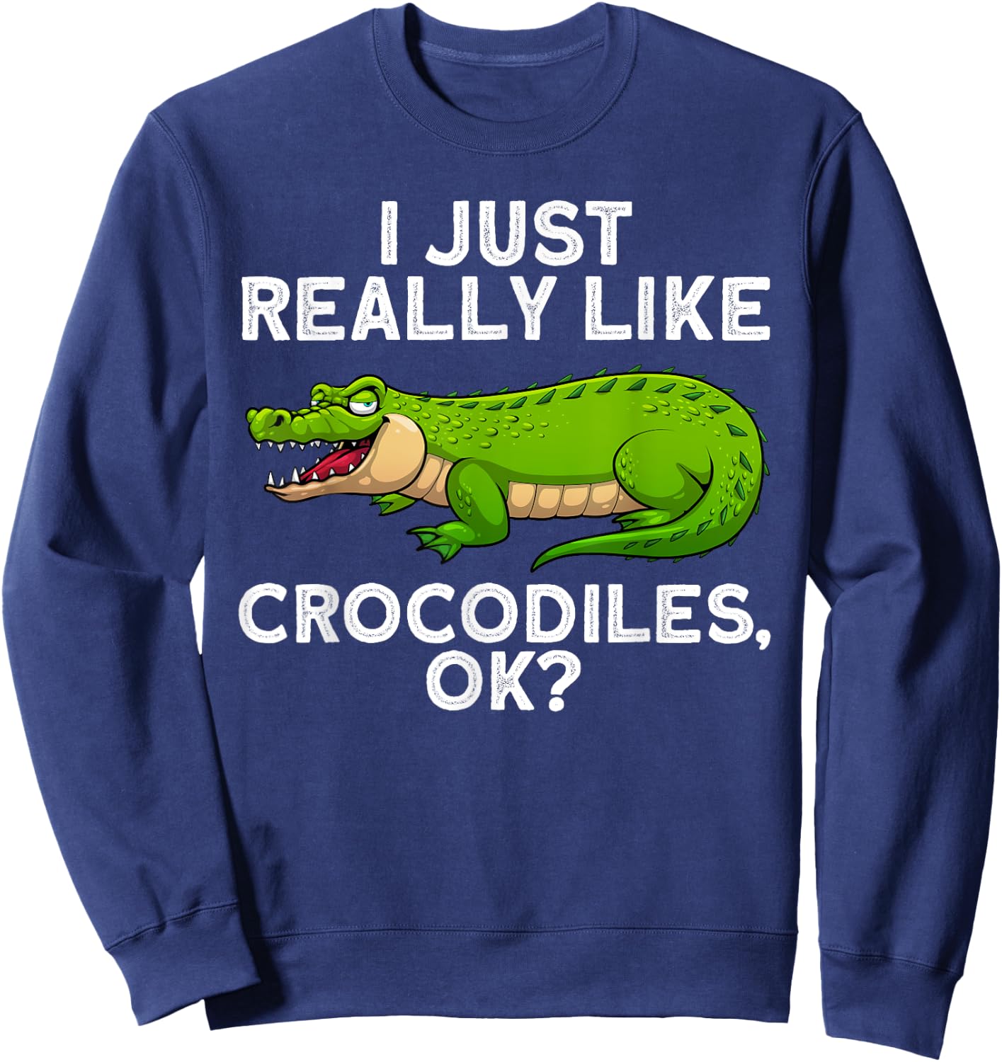 Funny Crocodile Women Kids Alligator Crocodile Lover Sweatshirt - Sweatshirt | Navy