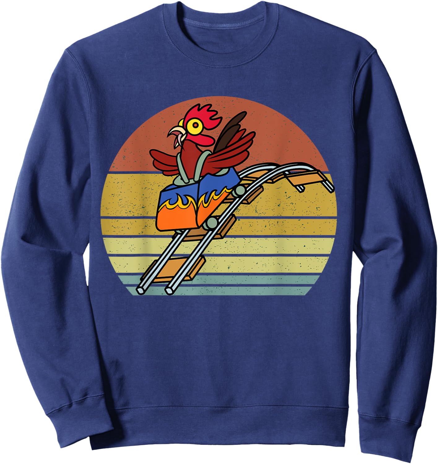Roller Coaster Chicken Theme Amusement Park Enthusiast funny Sweatshirt - Sweatshirt | Navy