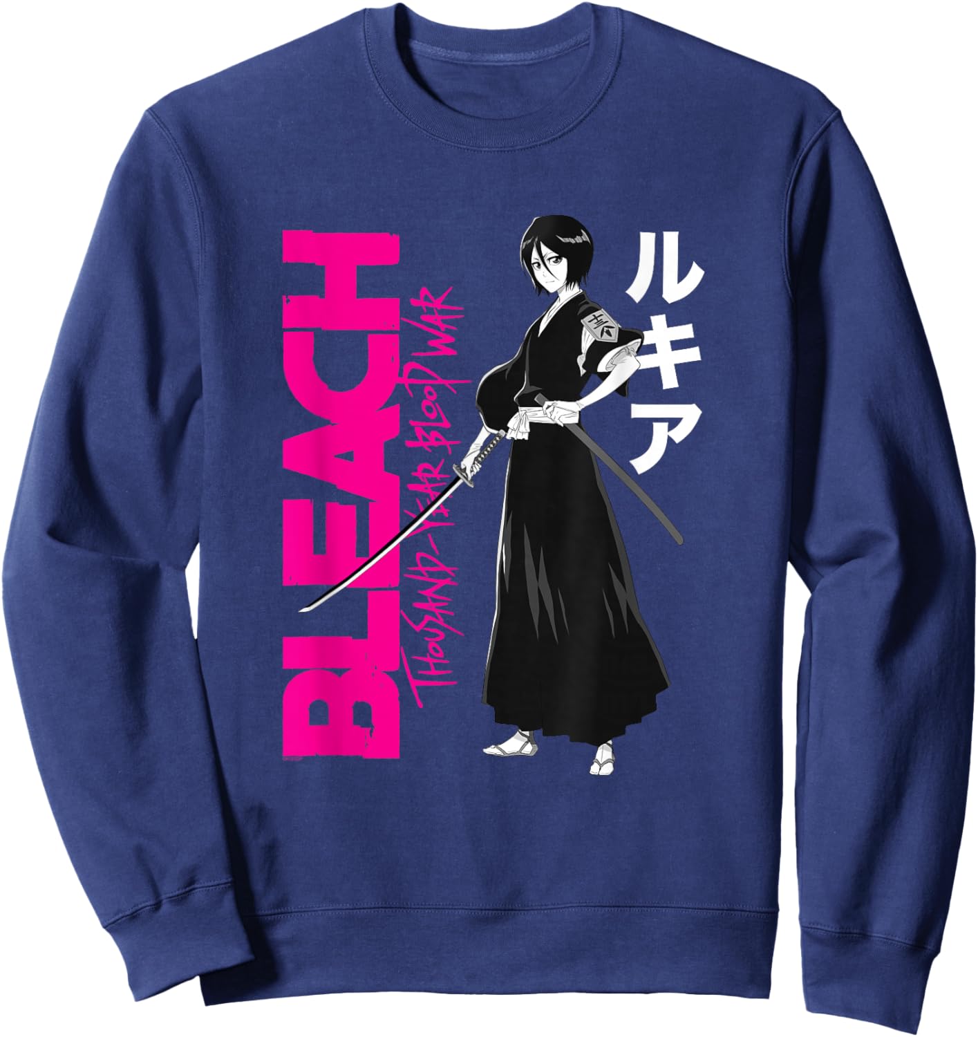 Bleach: Thousand Year Blood War Rukia with Large Logo Anime Sweatshirt - Sweatshirt | Navy
