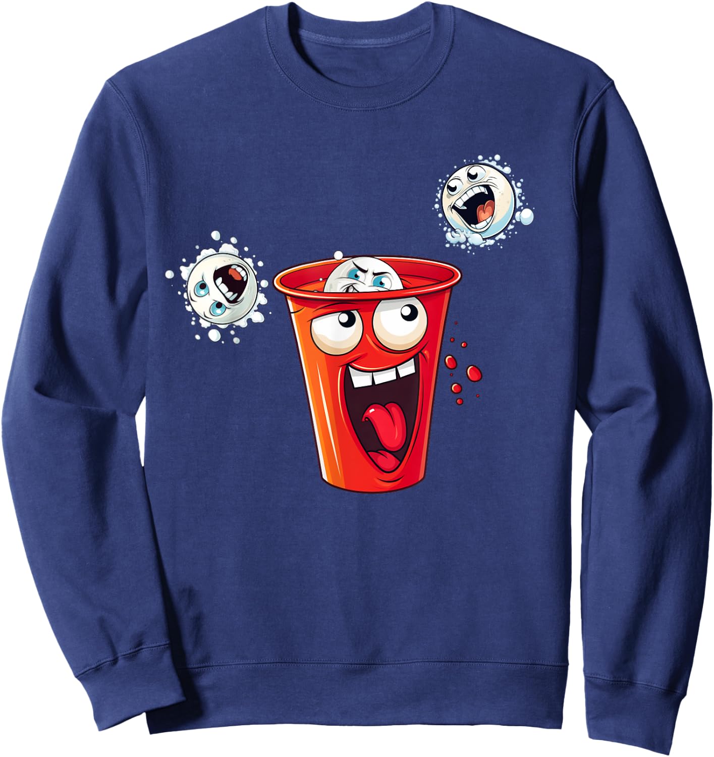 Funny Solo Red Beer Cup Pong for Fraternity and Sorority Sweatshirt - Sweatshirt | Navy